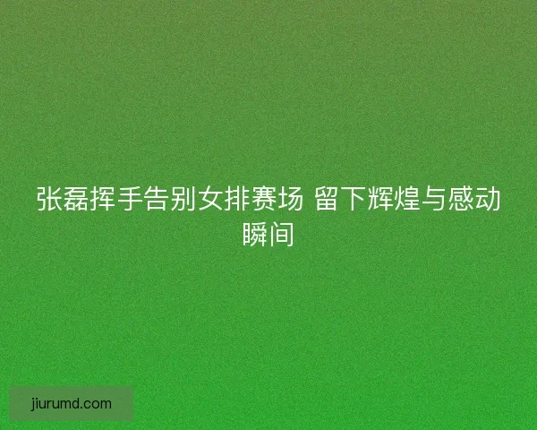 张磊挥手告别女排赛场 留下辉煌与感动瞬间